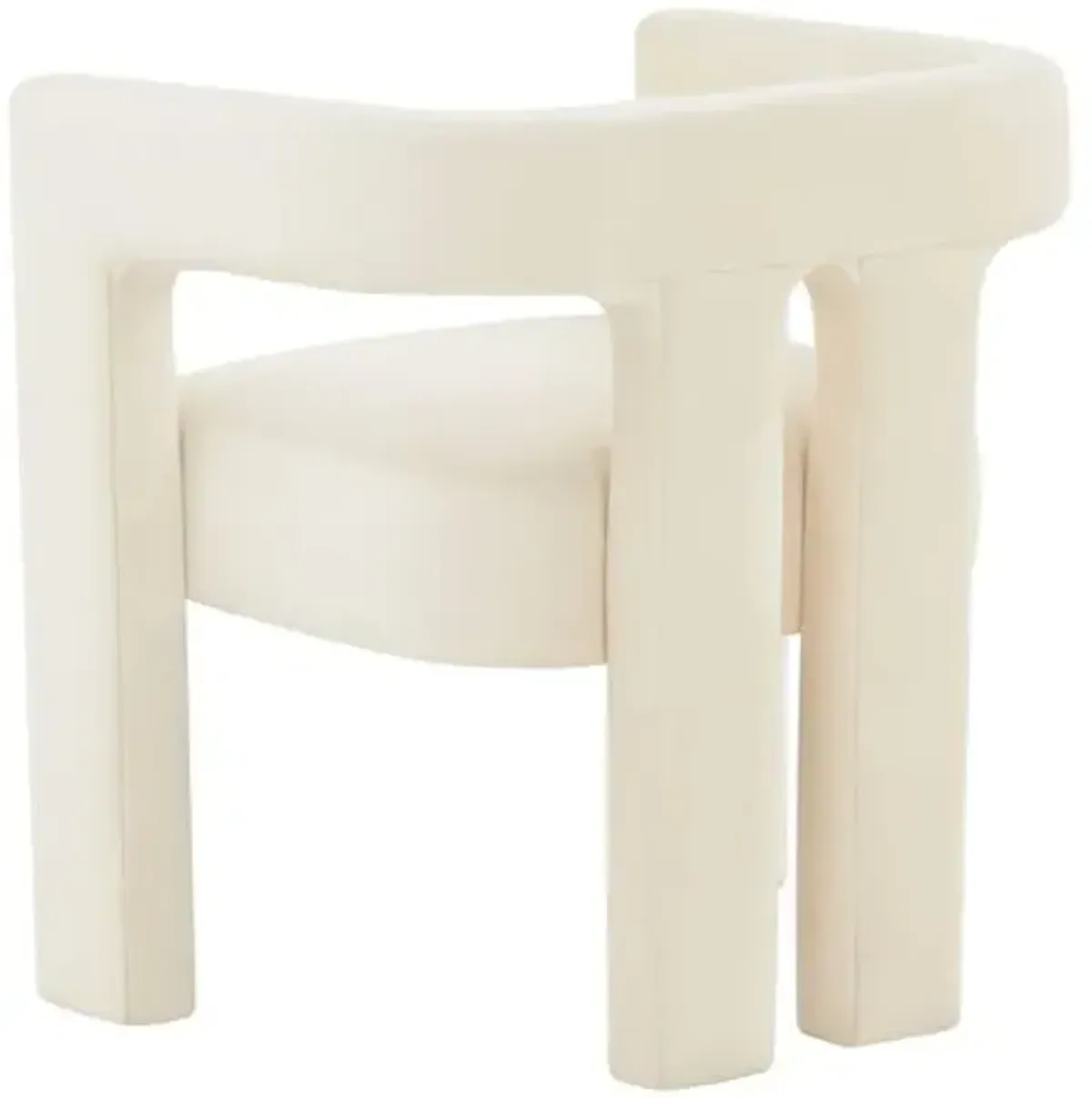 Everlee Velvet Dining Chair - Handcrafted - Ivory