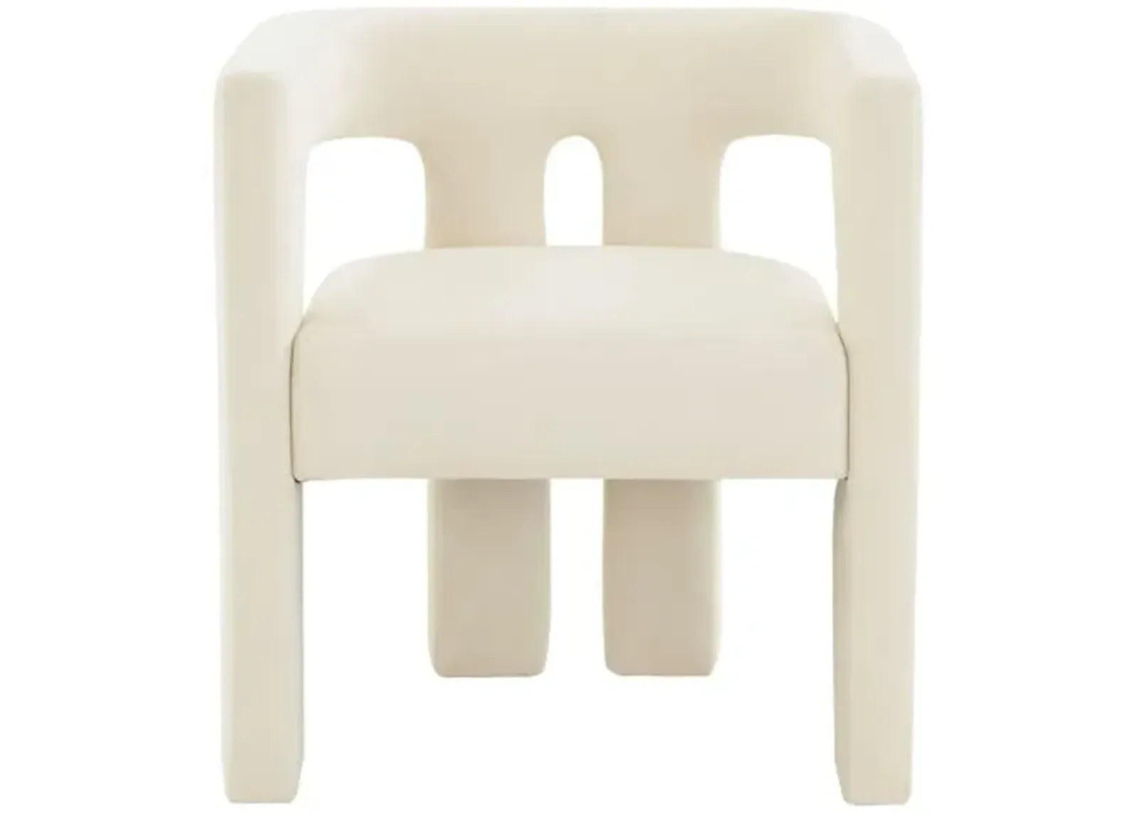 Everlee Velvet Dining Chair - Handcrafted - Ivory