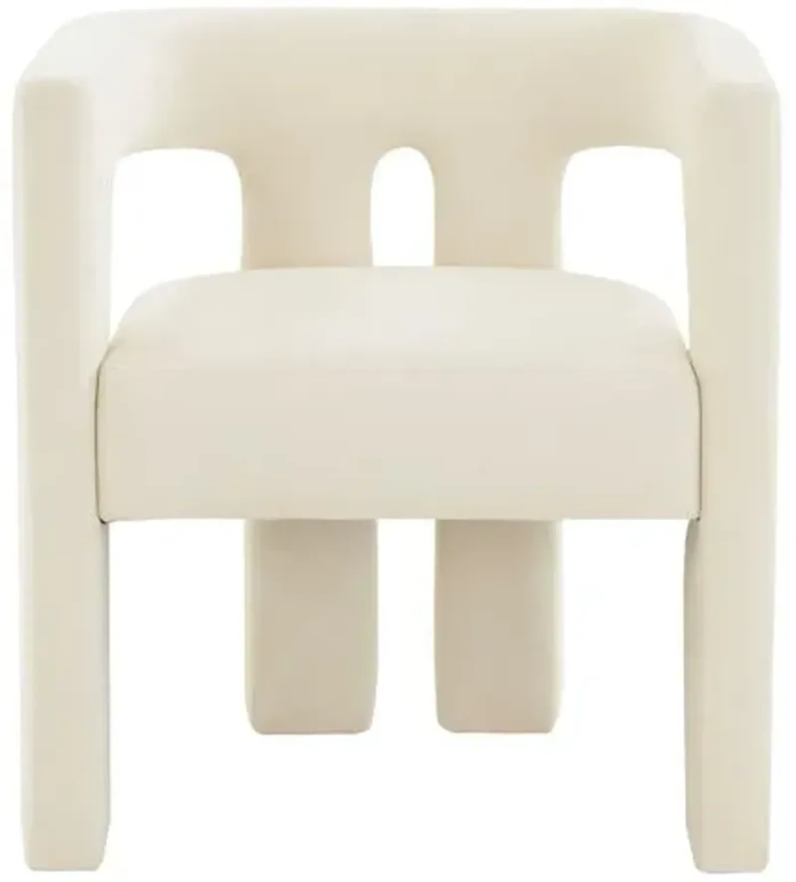 Everlee Velvet Dining Chair - Handcrafted - Ivory