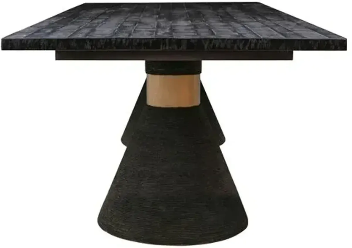 Henrik Rope Rectangular Dining Table - Black - Handcrafted