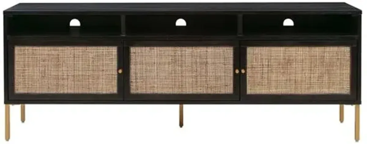 Islay Cane Media Console - Black