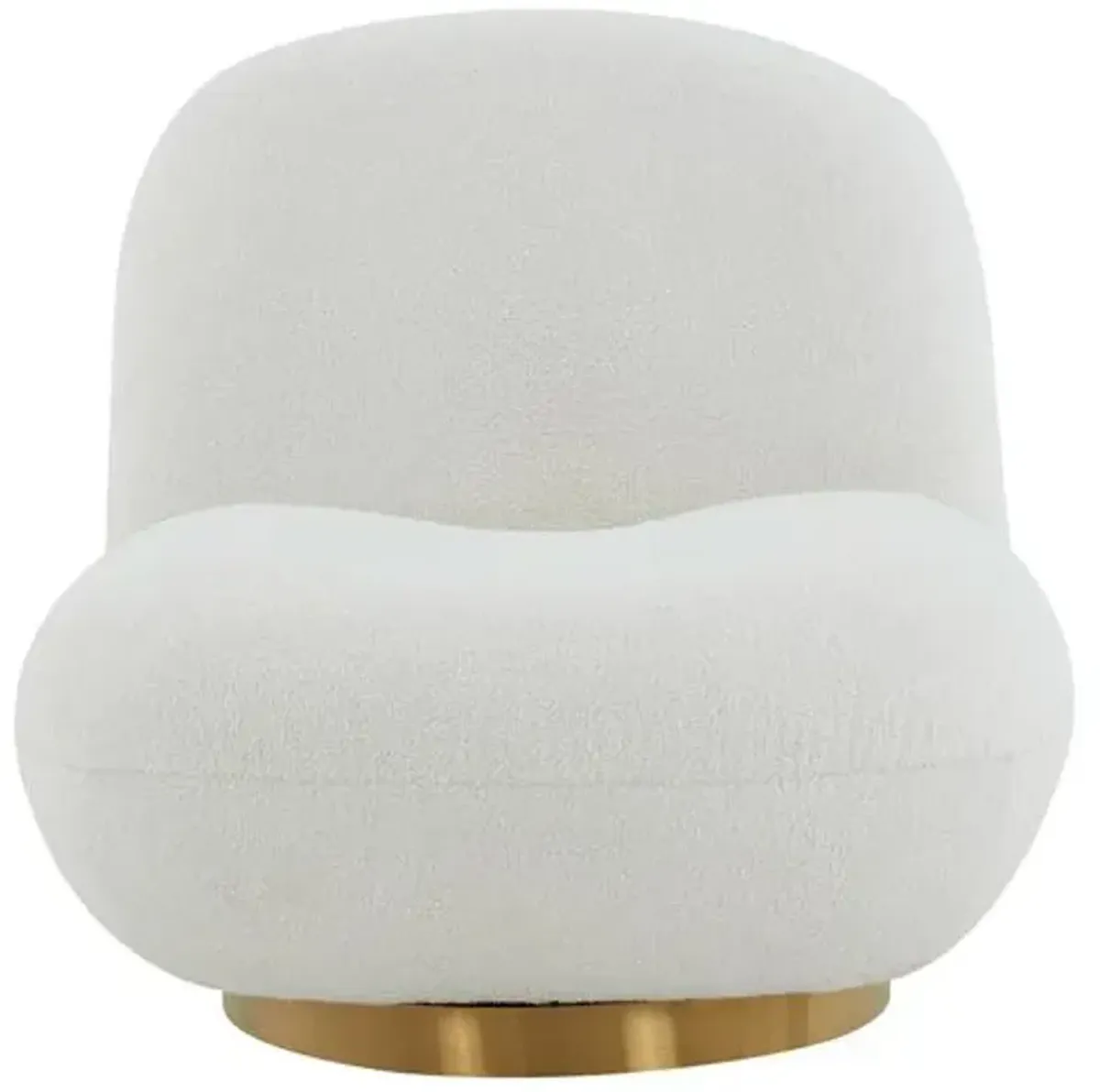 Kelly Swivel Chair - White Boucle - Handcrafted