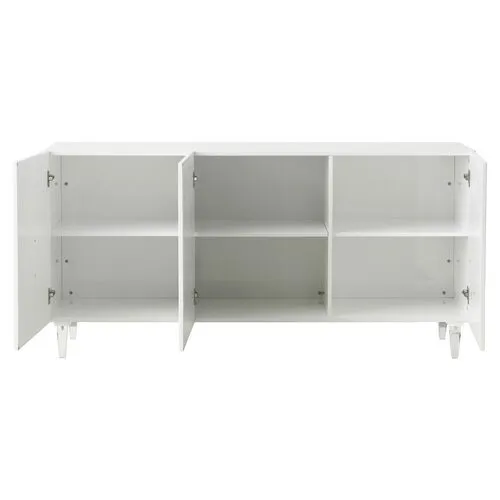 Khloe Deco Lacquer Buffet - Handcrafted - White