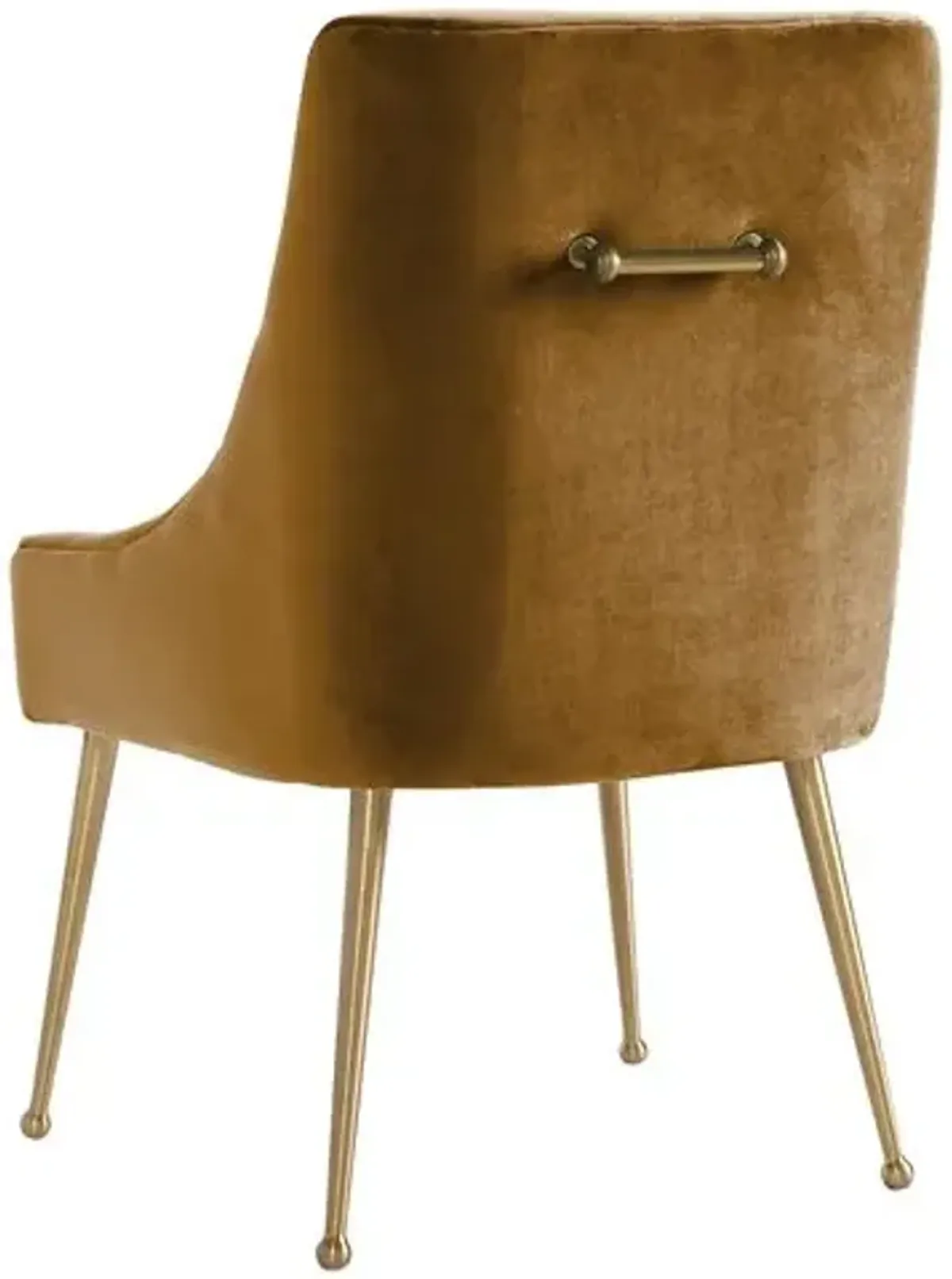 Lennon Velvet Side Chair - Cognac - Handcrafted - Brown