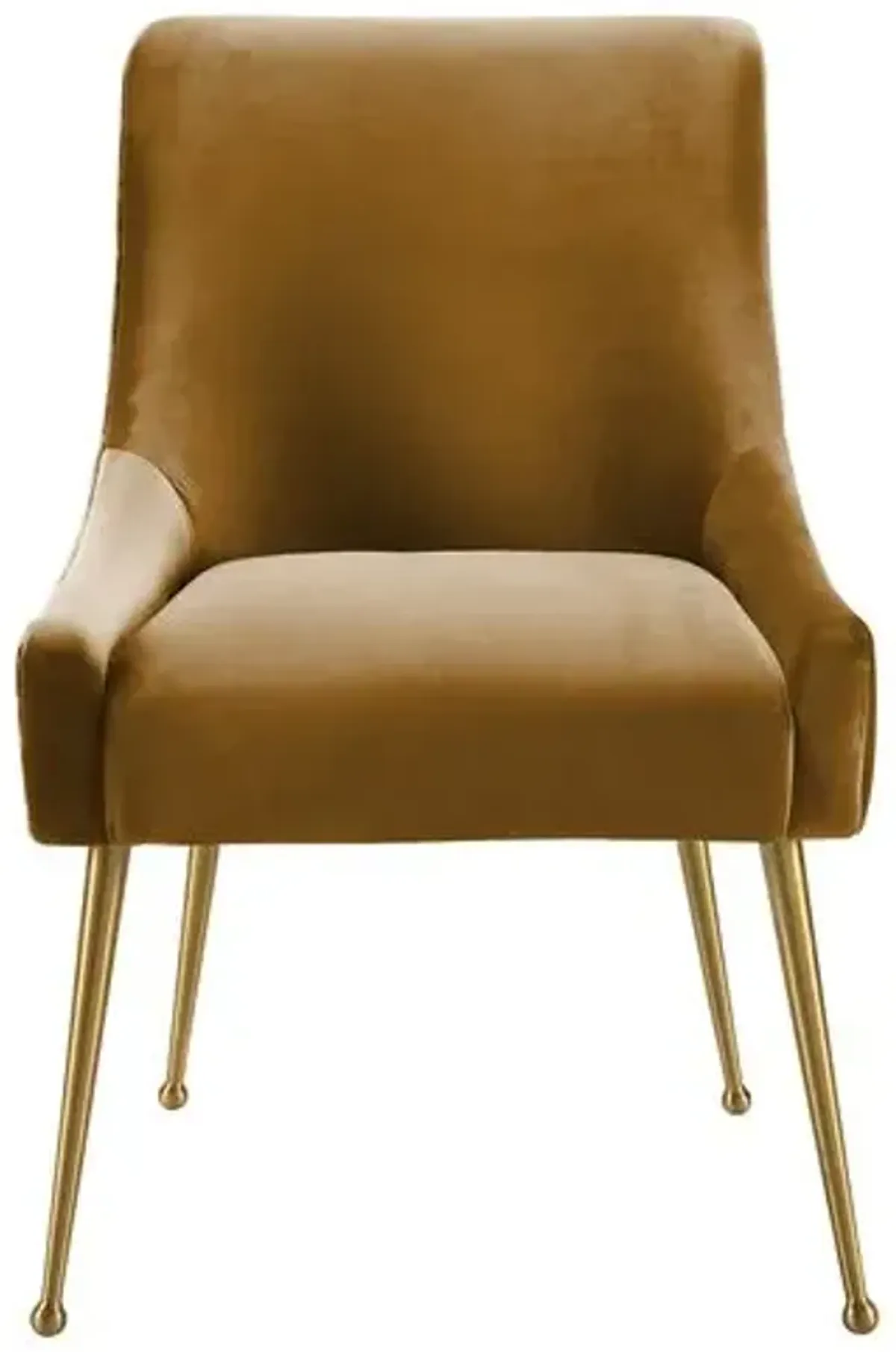 Lennon Velvet Side Chair - Cognac - Handcrafted - Brown