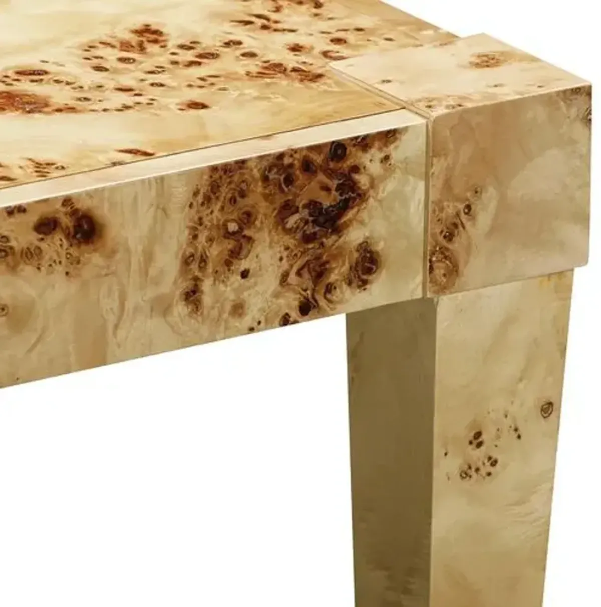 Madison Burl End Table - Handcrafted - Brown