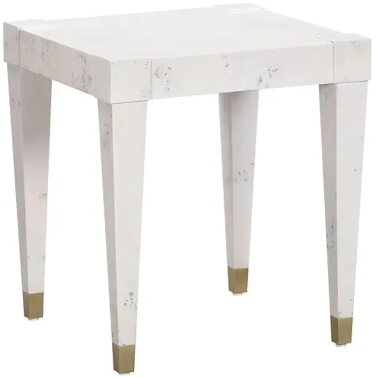 Madison Burl End Table - Handcrafted - White