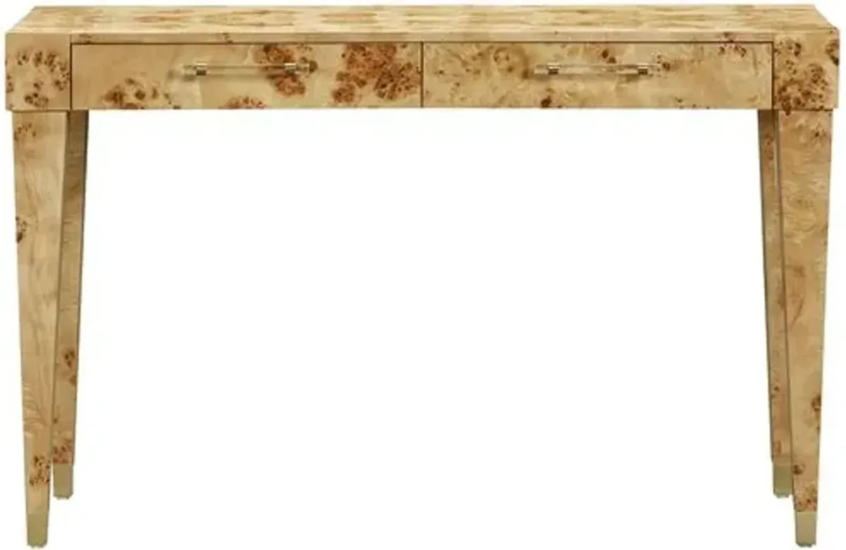 Madison Burl Desk - Handcrafted - Brown