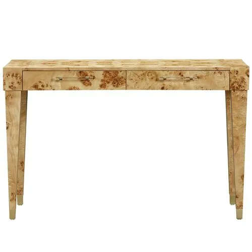 Madison Burl Desk - Handcrafted - Brown