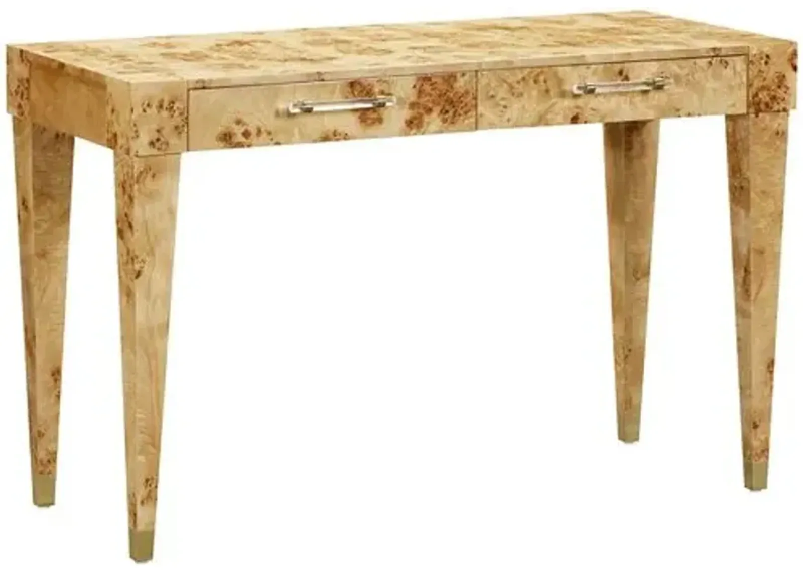 Madison Burl Desk - Handcrafted - Brown