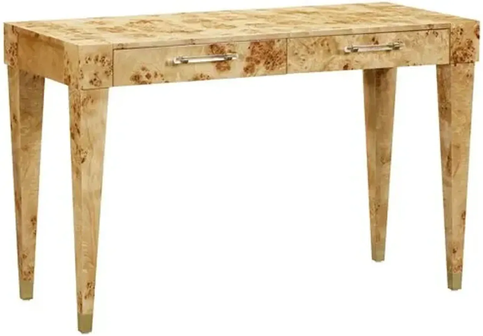 Madison Burl Desk - Handcrafted - Brown