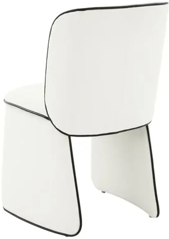 Nolen Vegan Leather Dining Chair - Cream - Handcrafted - White