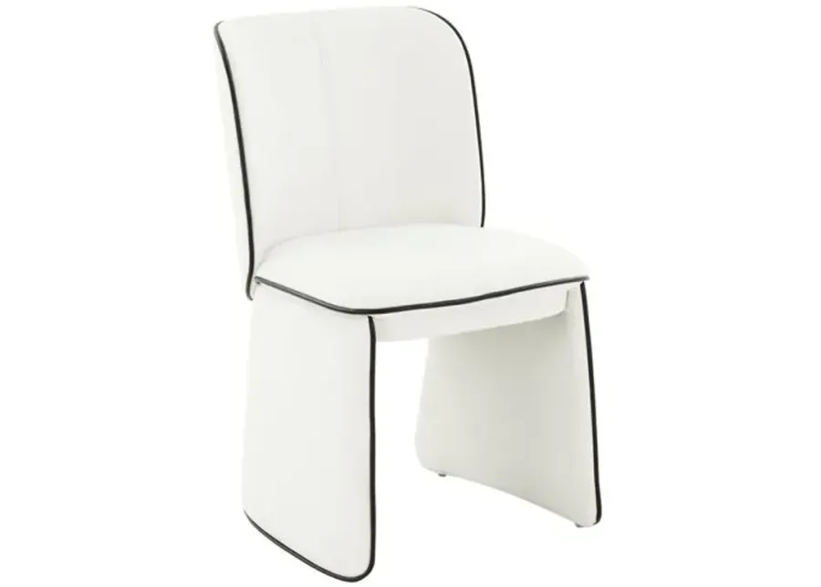 Nolen Vegan Leather Dining Chair - Cream - Handcrafted - White