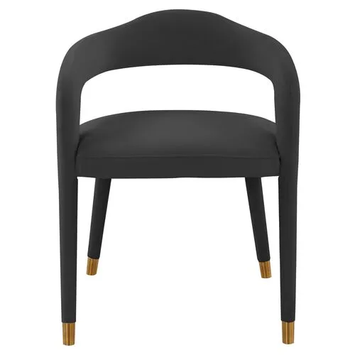 Payton Velvet Dining Chair - Handcrafted - Black