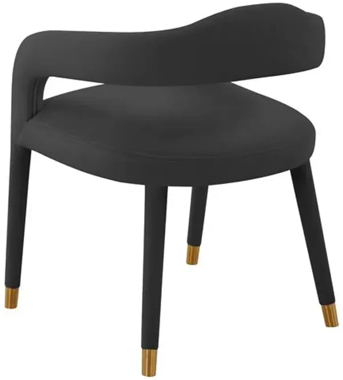 Payton Velvet Dining Chair - Handcrafted - Black