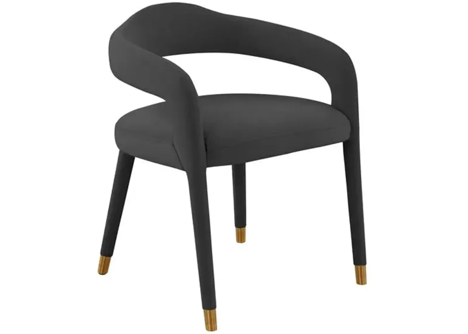 Payton Velvet Dining Chair - Handcrafted - Black