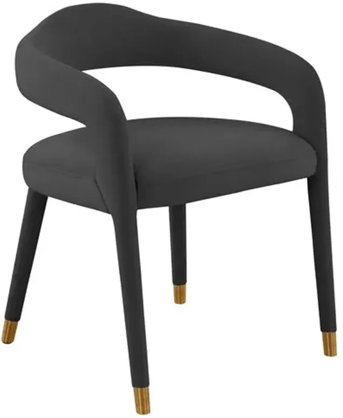 Payton Velvet Dining Chair - Handcrafted - Black