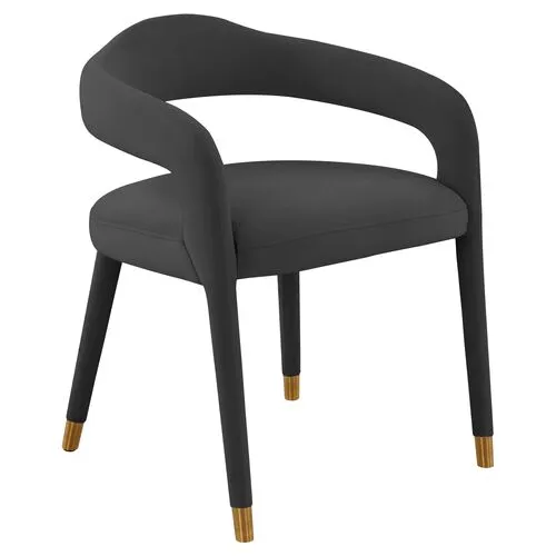 Payton Velvet Dining Chair - Handcrafted - Black