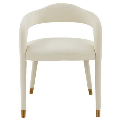 Payton Velvet Dining Chair - Handcrafted - Ivory