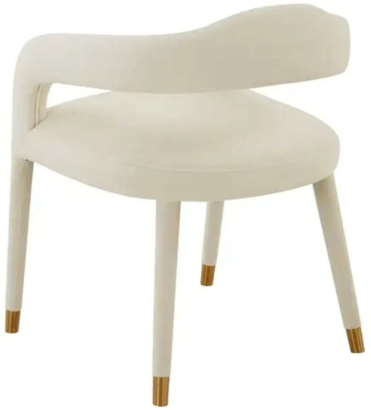 Payton Velvet Dining Chair - Handcrafted - Ivory