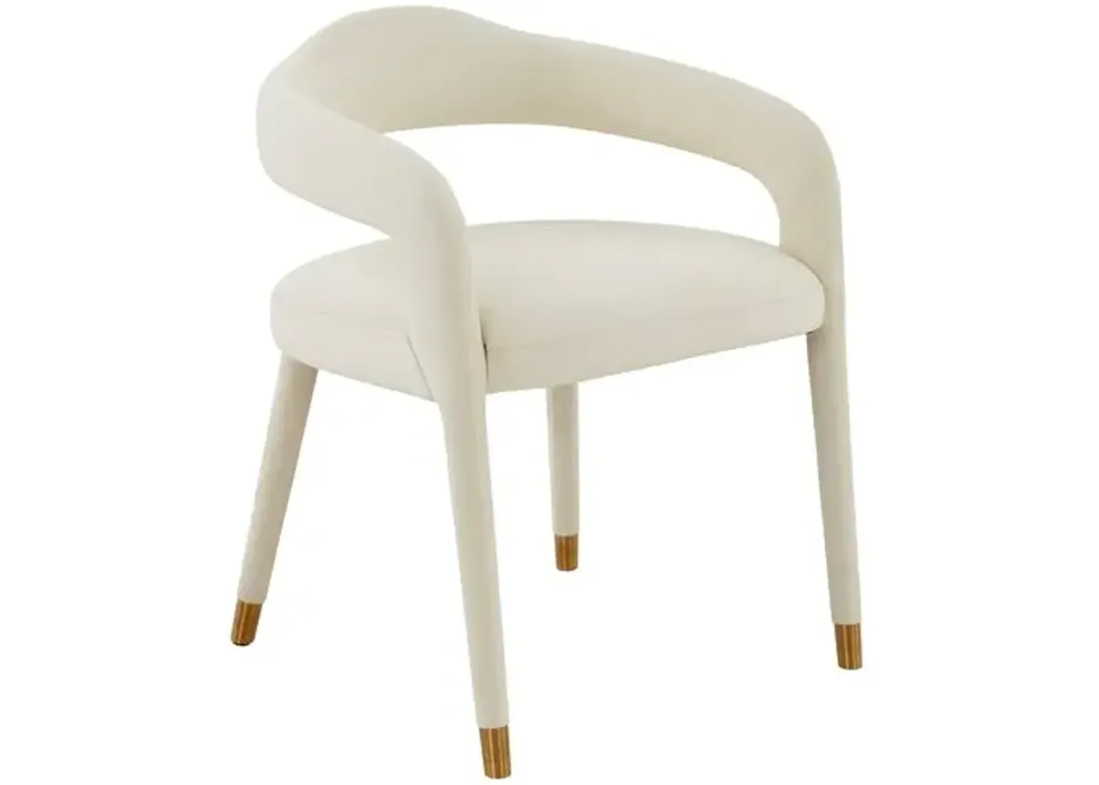 Payton Velvet Dining Chair - Handcrafted - Ivory