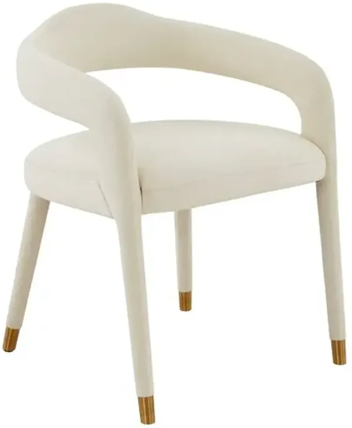 Payton Velvet Dining Chair - Handcrafted - Ivory