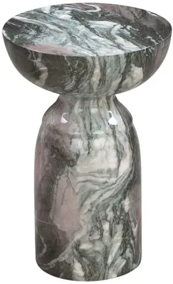 Tobi Marble Side Table - Gray