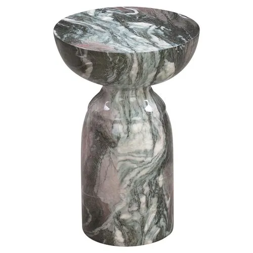 Tobi Marble Side Table - Gray