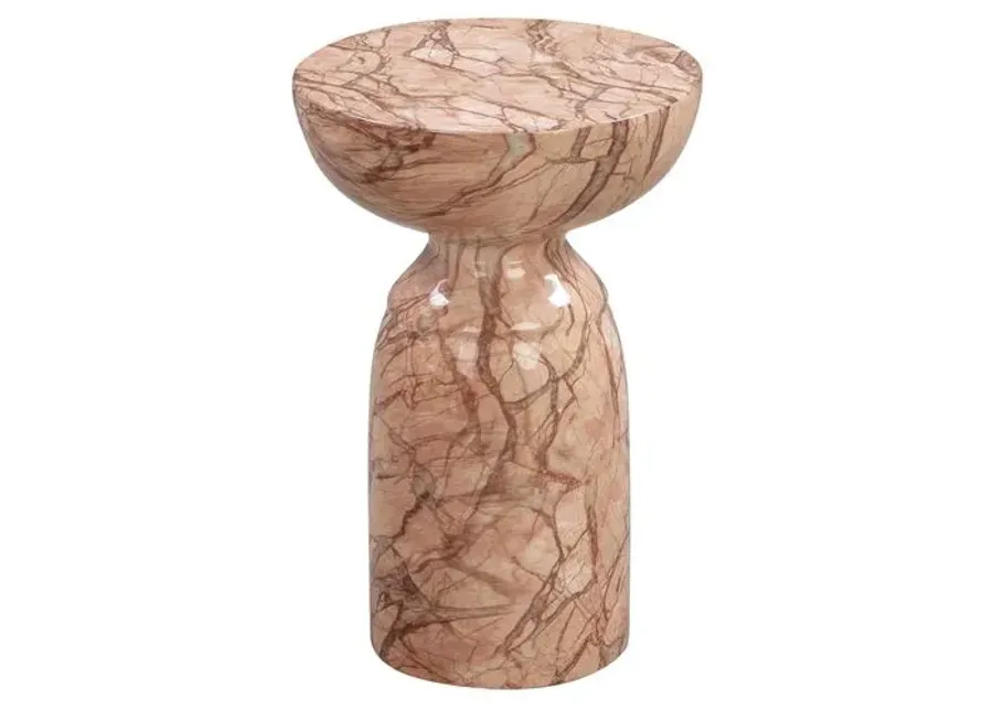 Tobi Marble Side Table - Beige