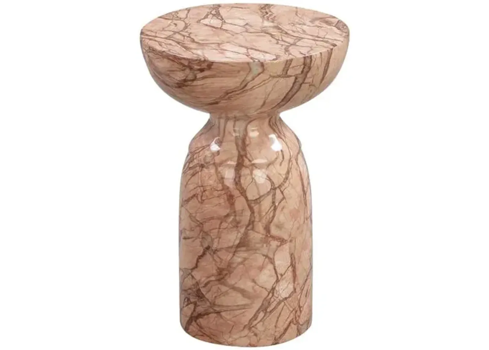 Tobi Marble Side Table - Beige