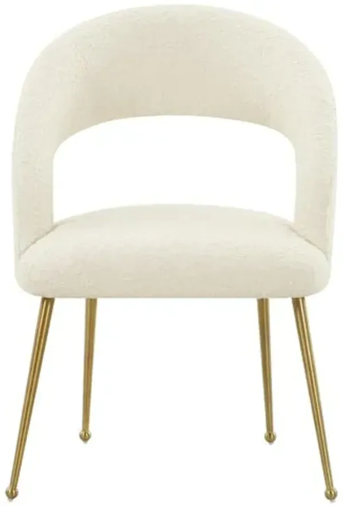 Whit Dining Chair - Cream Boucle - White