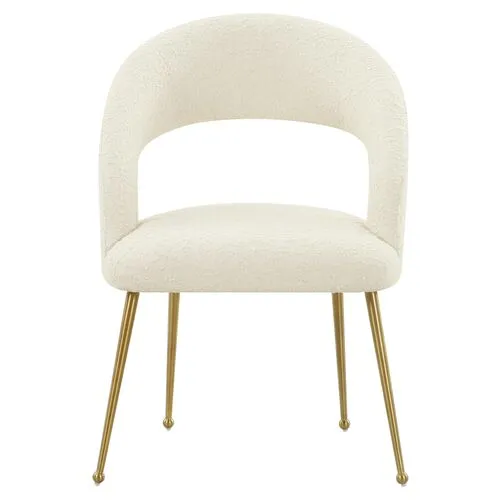 Whit Dining Chair - Cream Boucle - White