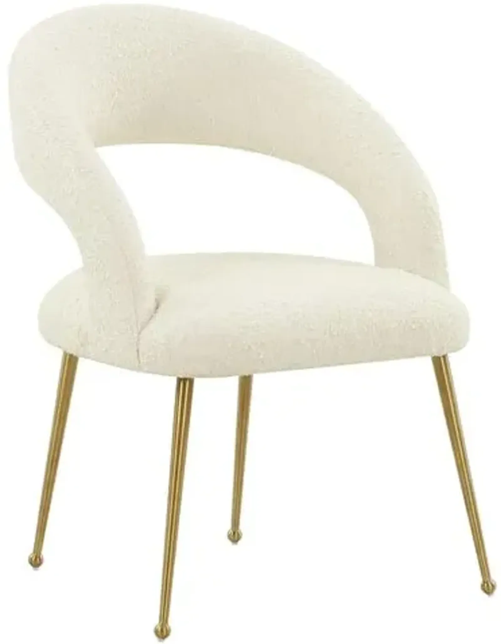 Whit Dining Chair - Cream Boucle - White