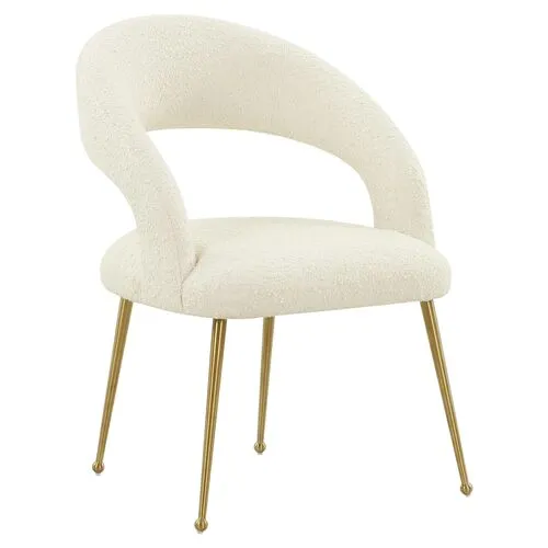 Whit Dining Chair - Cream Boucle - White