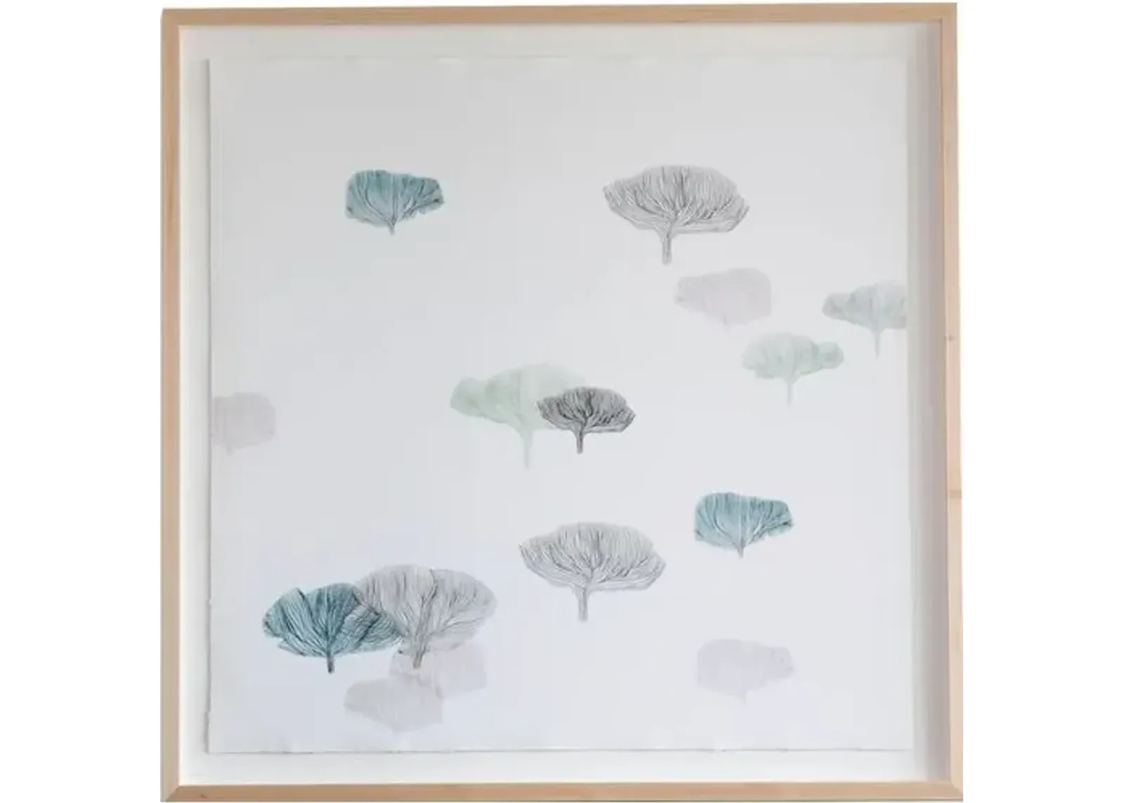 Mushroom Forest Green and Blue II - Dawn Wolfe Design