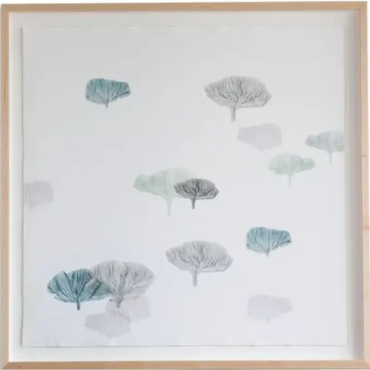 Mushroom Forest Green and Blue II - Dawn Wolfe Design