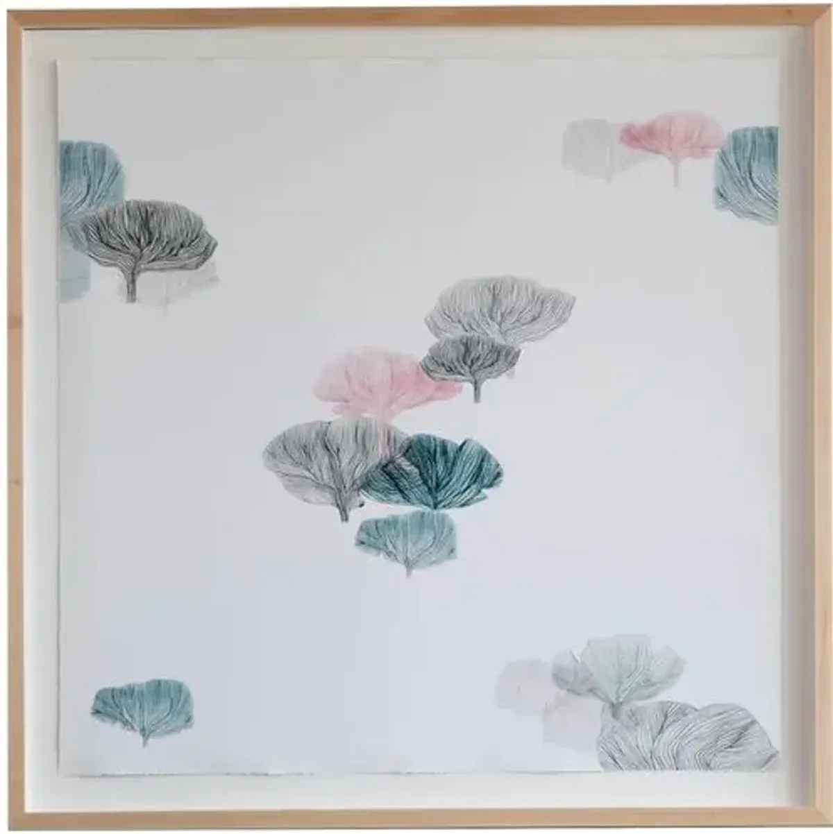 Mushroom Forest Blush and Grey II - Dawn Wolfe Design - Pink