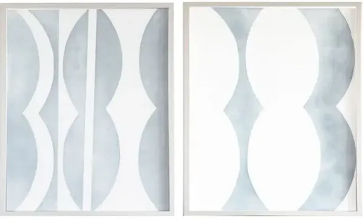 Deco Waves Diptych - Dawn Wolfe Design - Blue