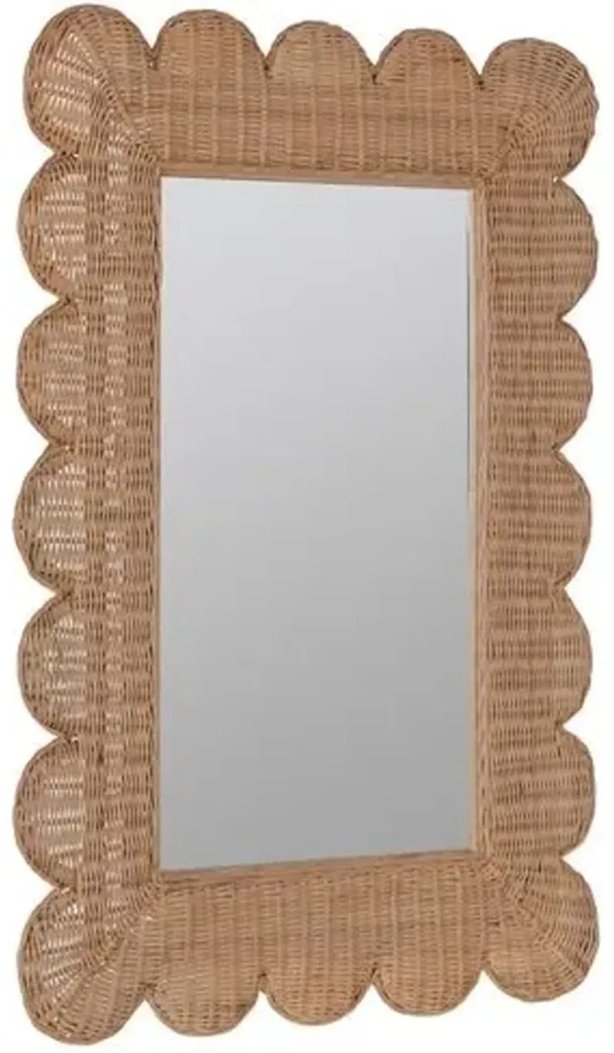 Bailey Scallop Rattan Wall Mirror - Natural