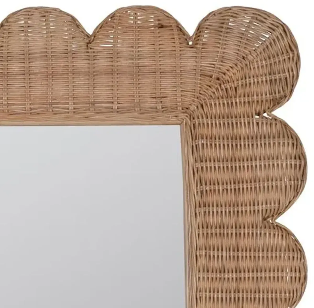 Bailey Scallop Rattan Wall Mirror - Natural