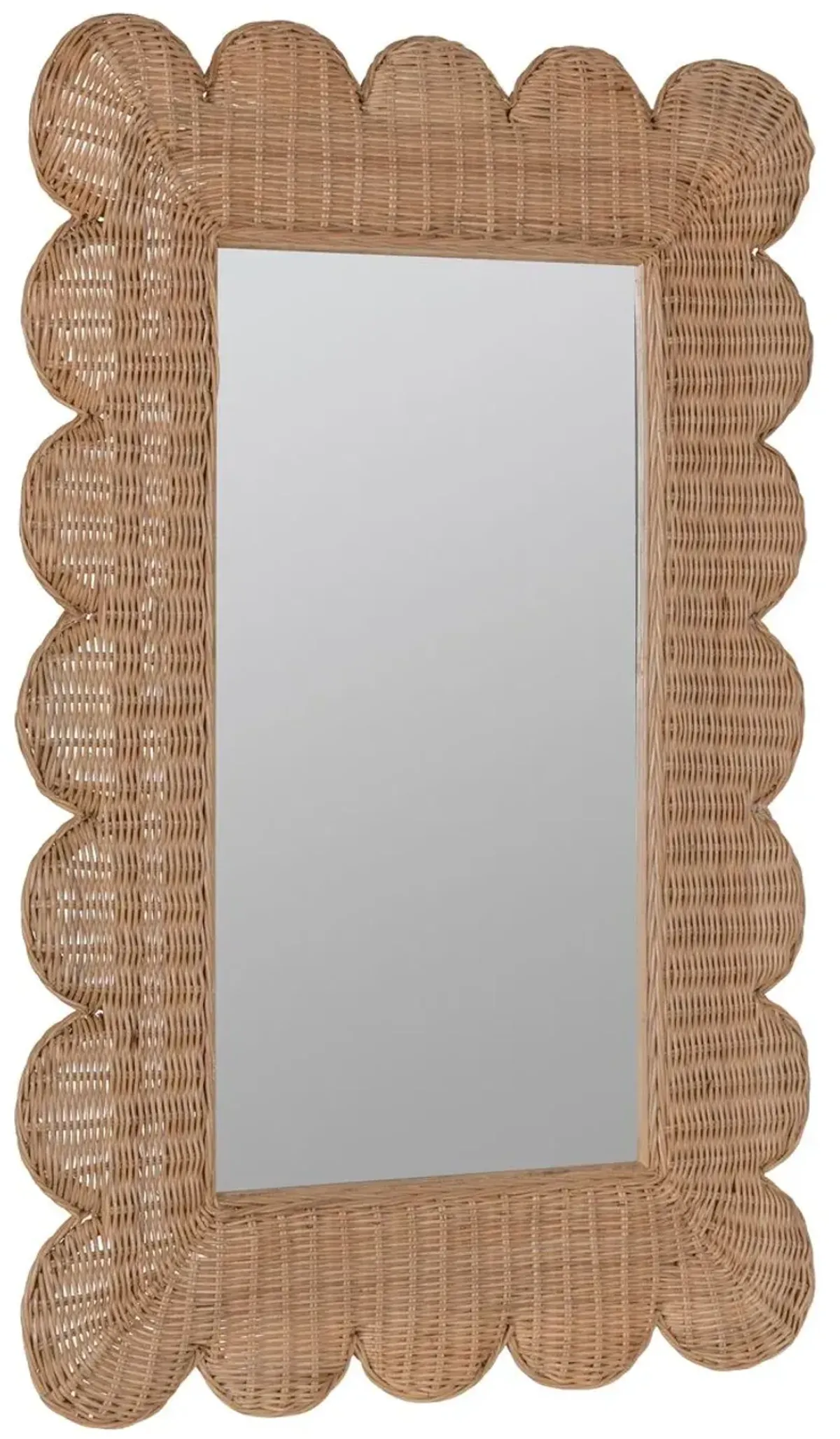 Bailey Scallop Rattan Wall Mirror, Natural