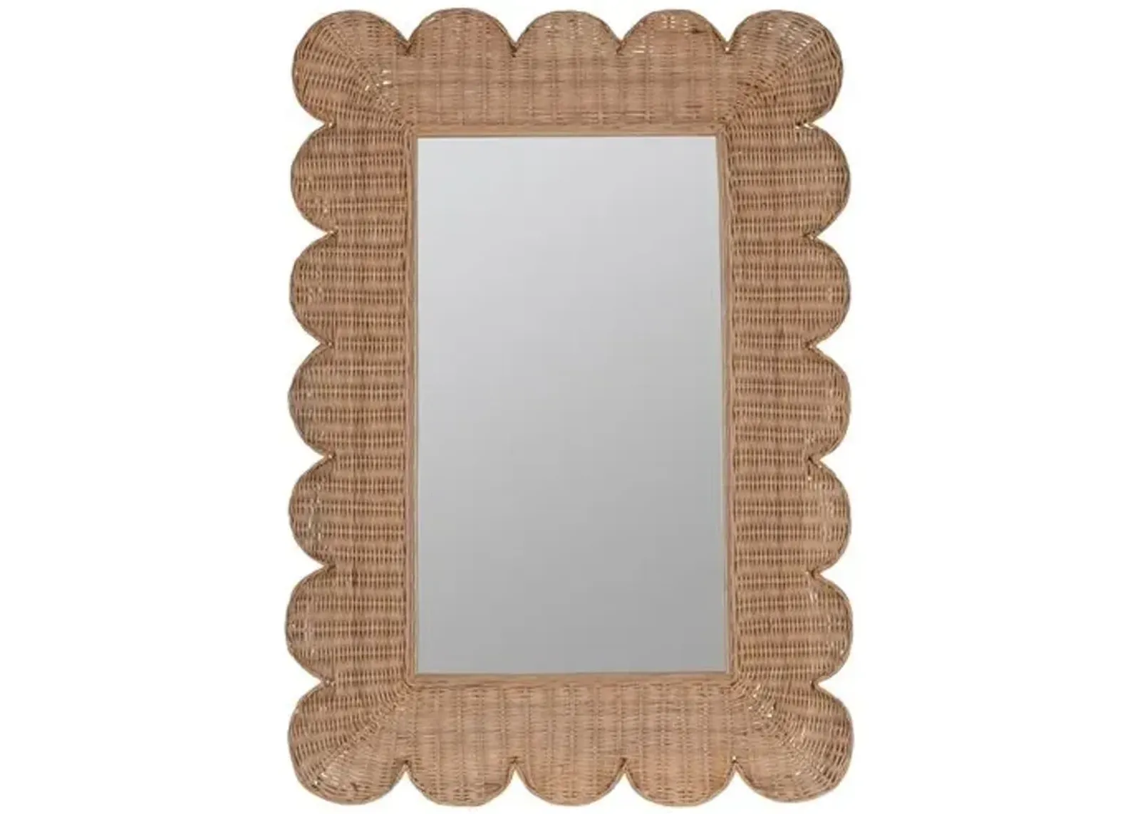 Bailey Scallop Rattan Wall Mirror - Natural