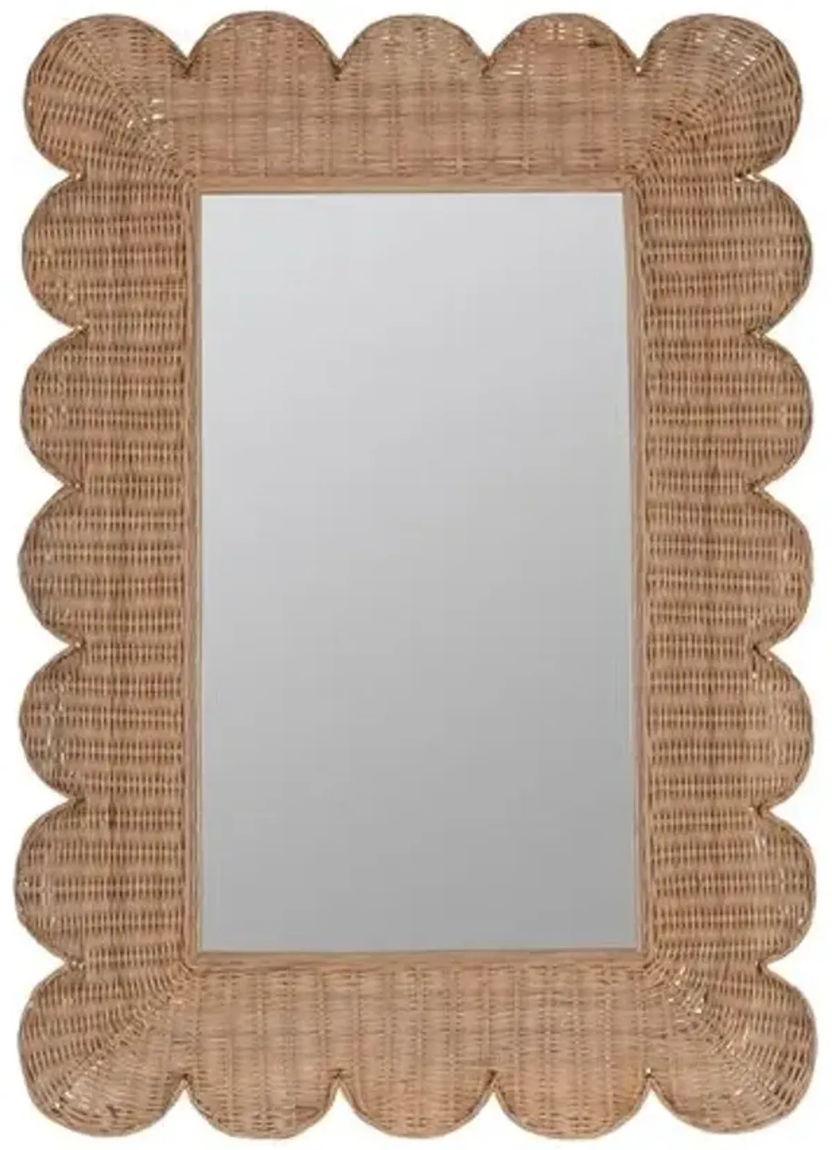 Bailey Scallop Rattan Wall Mirror - Natural