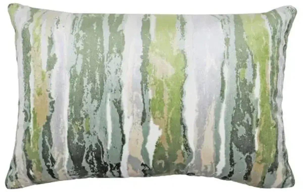 Carter 16x24 Velvet Lumbar Pillow - Malachite - The Piper Collection