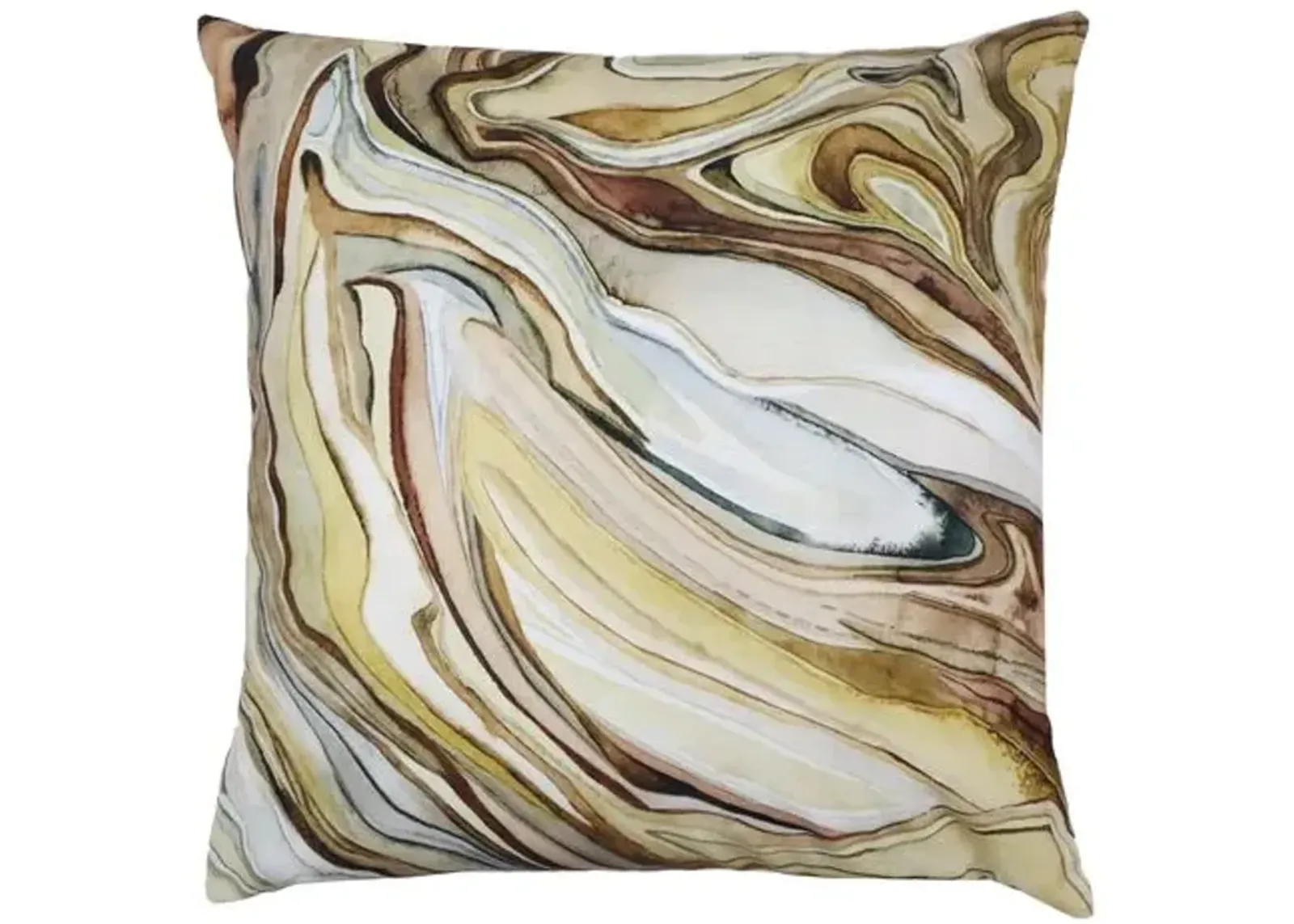 Eva 22x22 Swirl Malachite Pillow - Earth - The Piper Collection