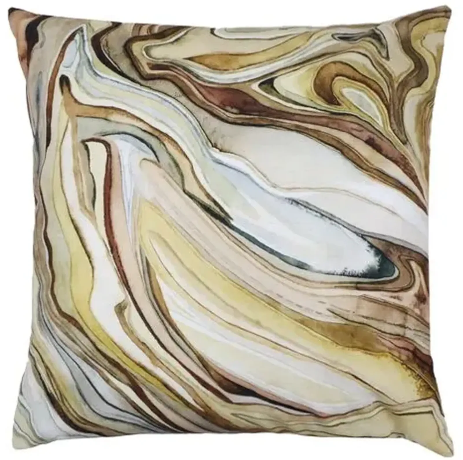 Eva 22x22 Swirl Malachite Pillow - Earth - The Piper Collection