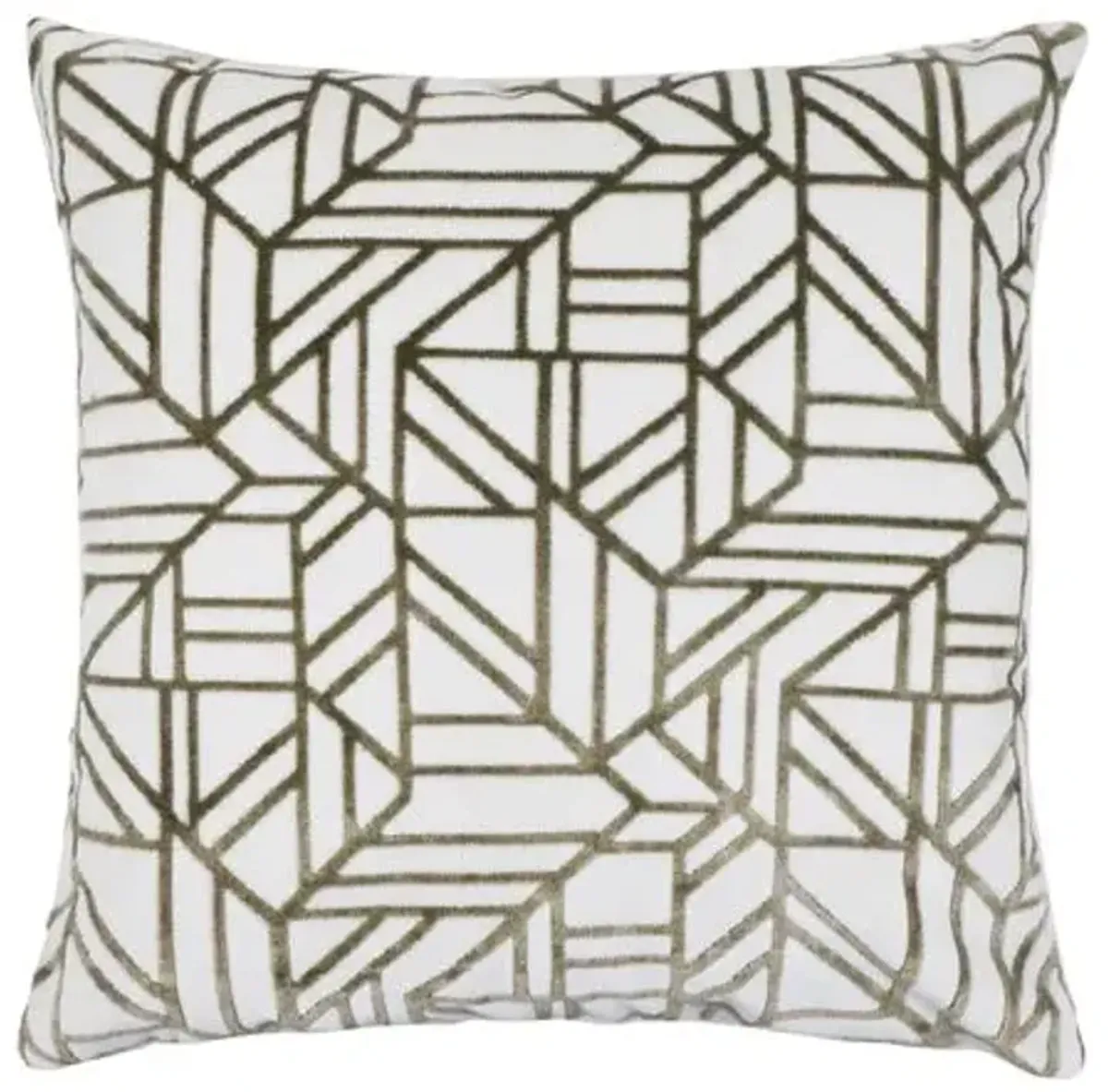 Louie 22x22 Velvet Pillow - White Gold - The Piper Collection