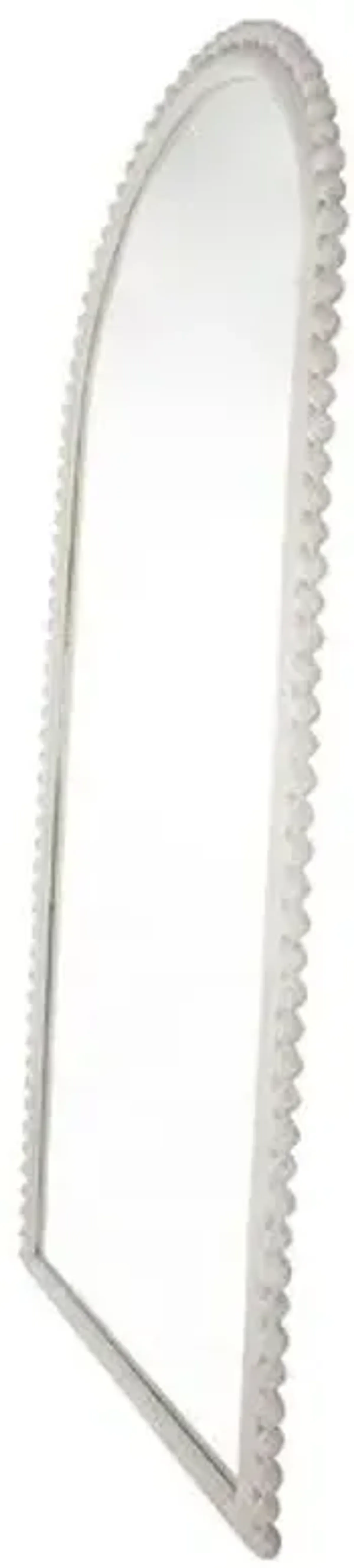 Belle Beaded Large Floor Mirror - Distressed White - Gabby