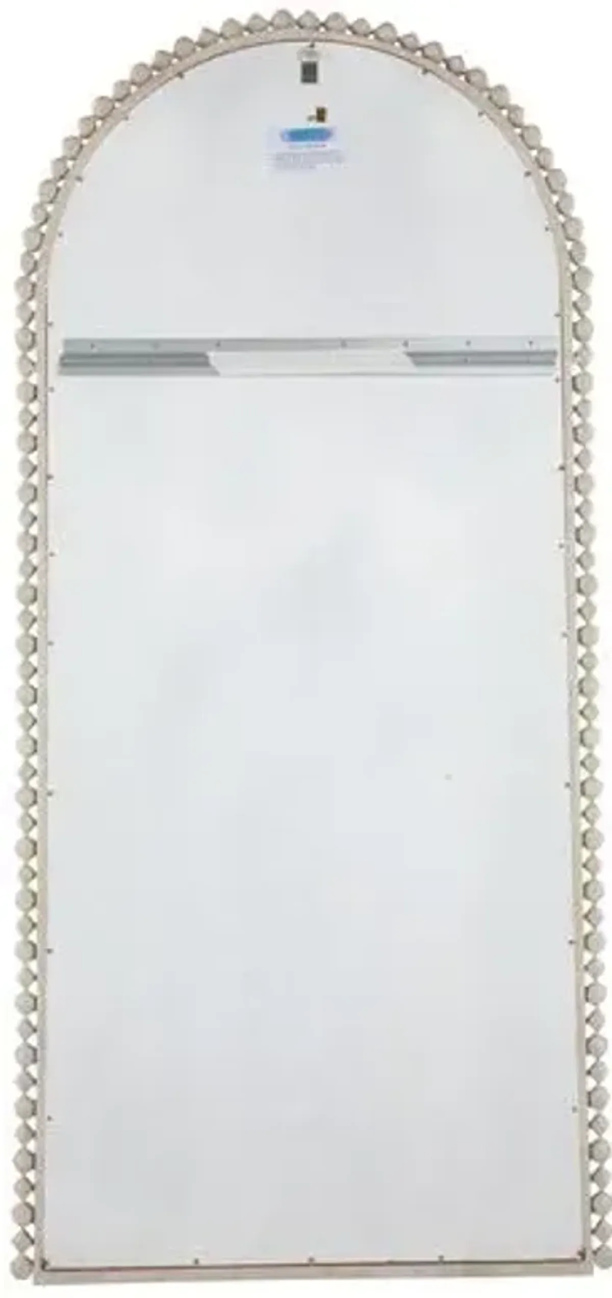 Belle Beaded Large Floor Mirror - Distressed White - Gabby