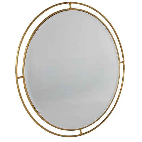 Belafonte Round Wall Mirror - Forged Gold - Gabby